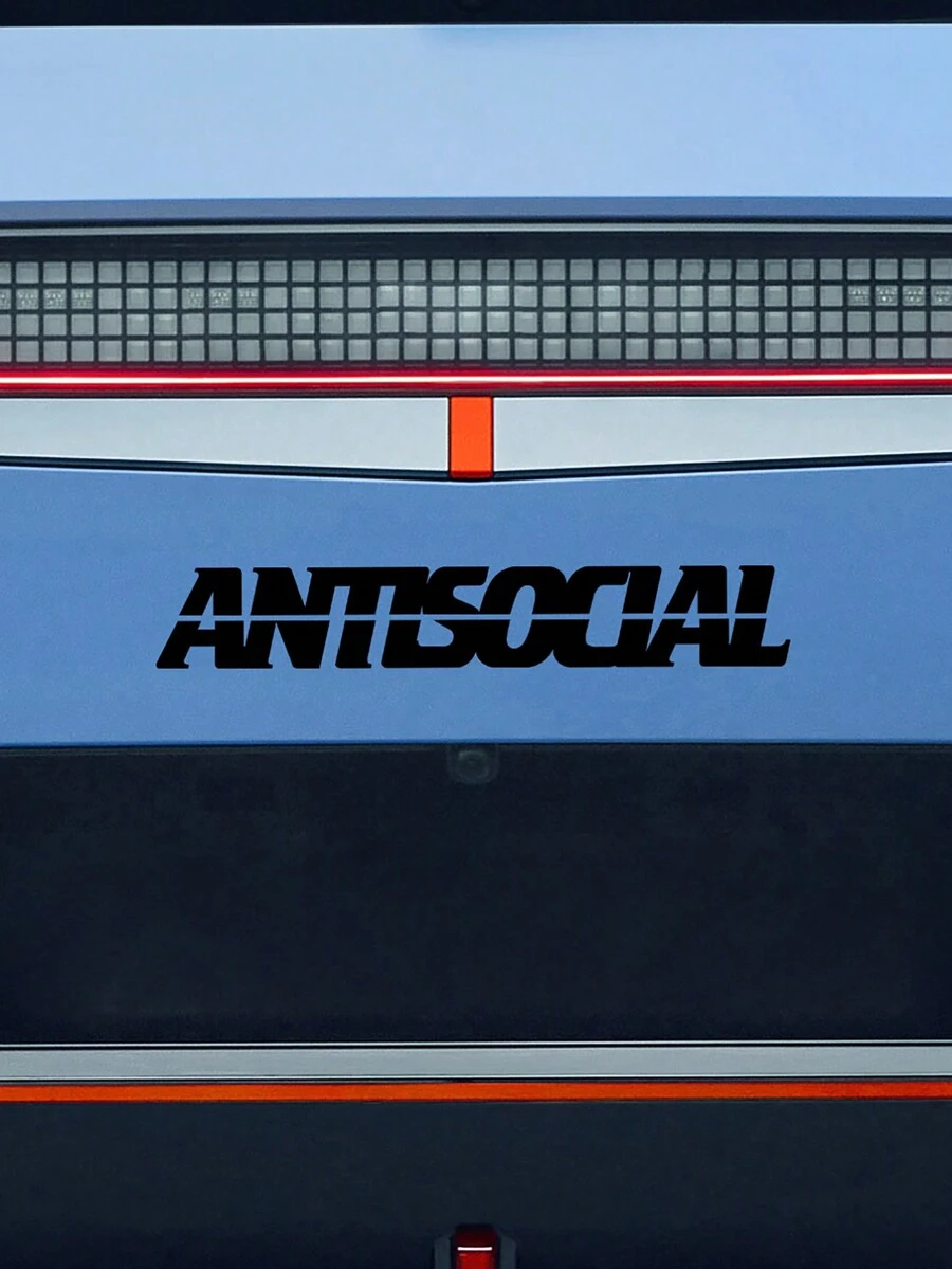 Pegatina de coche antisocial a prueba de agua, reflectante, sin decoloración, no pegajosa, calcomanía de vinilo para decoración personalizada de coche - Negro - Ver 1