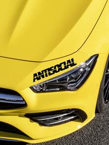 Pegatina de coche antisocial a prueba de agua, reflectante, sin decoloración, no pegajosa, calcomanía de vinilo para decoración personalizada de coche - Negro - Ver 3