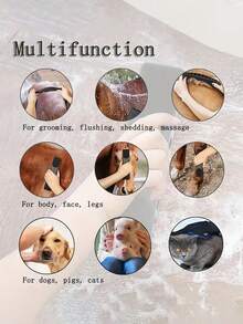 1 Miếng 6 trong 1 Ngựa Dụng cụ chải chuốt  Chải Sang trọng Đồ Chải lông Thú cưng Công cụ , Đa chức năng Ngựa Làm sạch & Dụng cụ xoa bóp - Màu xanh lam - Xem 5