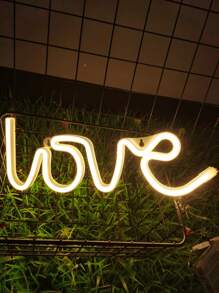 1入組愛心形LED霓虹燈，可掛牆，電池或USB供電，適用於假日派對窗戶臥室裝飾 - love霓虹燈 - 查看 9