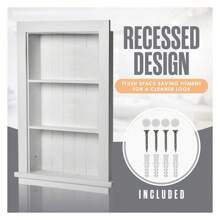 Recessed Medicine Cabinet, Wall Niche, In Shelves, Shelf Insert, 14"W X 24"H ID, 17"W X 27"H OD, 3 Tier, White, Wood, Shallow Drywall Cabinets, Between Studs Shelving, Open Bathroom Cubby | YONGSTYLE - Multicolor - View 2