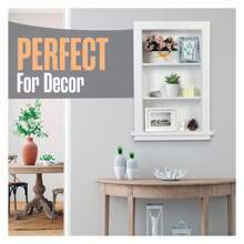 Recessed Medicine Cabinet, Wall Niche, In Shelves, Shelf Insert, 14"W X 24"H ID, 17"W X 27"H OD, 3 Tier, White, Wood, Shallow Drywall Cabinets, Between Studs Shelving, Open Bathroom Cubby | YONGSTYLE - Multicolor - View 6
