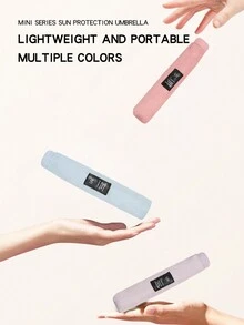 超輕防曬傘，防UV陽傘，便攜折疊遮陽傘，雨傘或陽傘適用於女士，玻璃纖維 - 藍色 - 查看 2