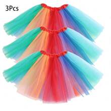 1pc/3pcs/5pcs Neon 80s Tutu Skirt, 3-Layers, For Princess Dress Up, Party, Performance, Christmas, Festival, Mardi Gras, Ballet Performance, Party Gift - Mesh Tutu Skirt - View 56