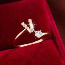 1Pc A-Z Letter Wrap Ring Inlaid Shining You Got An Alphabet To Choose Make Your Call Match Daily Outfits