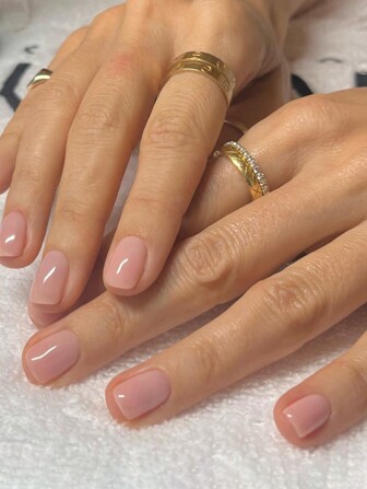 24 bitar kort fyrkantig lotusrotpulveris genomskinliga naglar med 1 stycke gelélim och 1 stycke fil Press på naglar Nageltillbehör