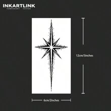 INKARTLINK Star Magic Temporary Tattoos | Revolutionary Plant-Based Formula | 15 Day Waterproof | Realistic Temporary Tattoos | Minimalist Unique Designs - Black - View 5
