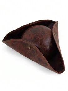 1pc Unisex Brown Leather Sailor/Pirate Hat, Fashion Captain Hat For Party, Performance, Costume, Masquerade
