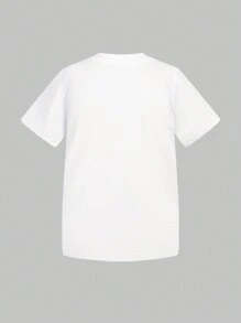 Young Boy Comfortable Short Sleeve Solid Color Casual T-Shirt For Summer