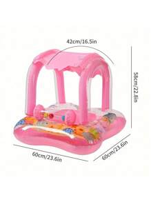 1 pieza - Inflable grueso para sombrilla para ninos ninas de 1 a 6 anos, anillo flotante para asiento de natación, anillo para axila, juguete de playa - Rosa - Ver 4