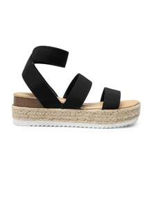 Women's Wedges Sandals Open Toe Ankle Strap Espadrilles Dressy Platform Sandals Buckle Ankle Strap Stylish Valentine's Day Summer Sandals - màu đen - Xem 9