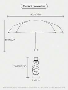 超輕防曬傘，防UV陽傘，便攜折疊遮陽傘，雨傘或陽傘適用於女士，玻璃纖維 - 藍色 - 查看 3