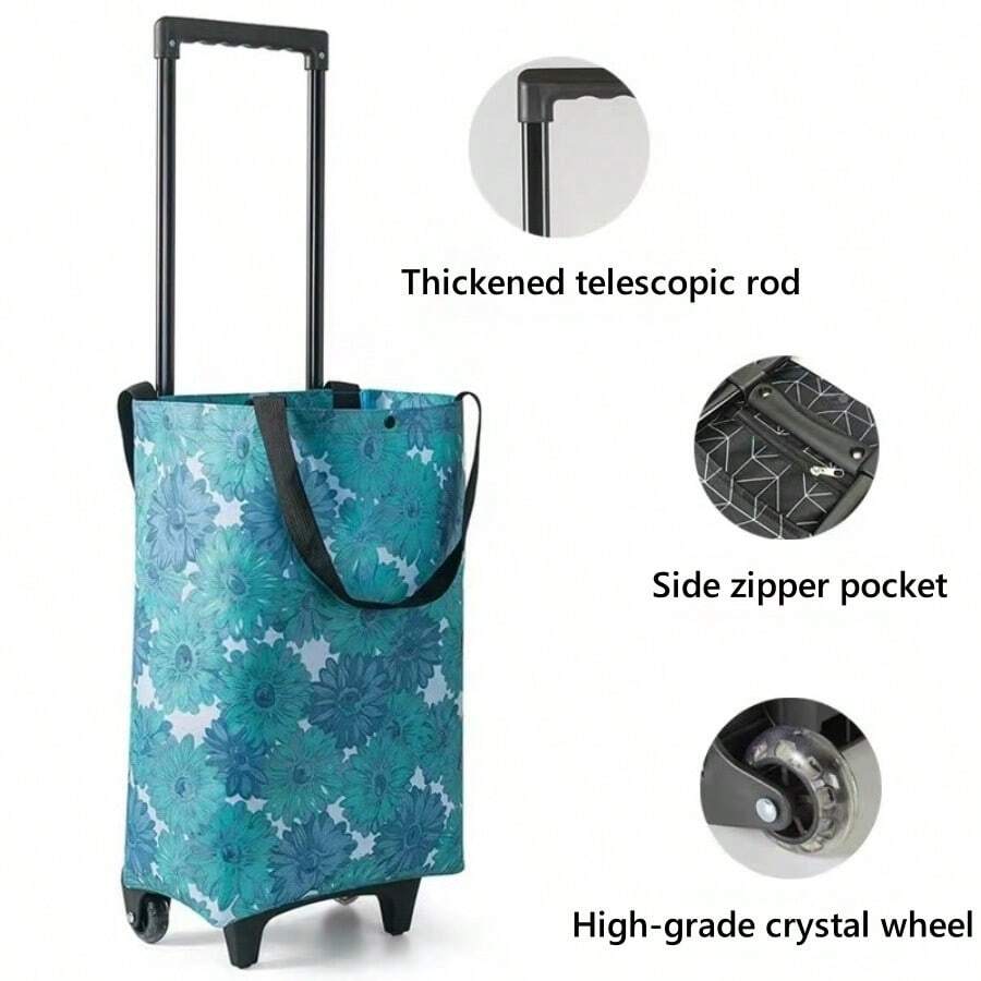 1pc Foldable Portable Shopping Trolley For Elderly, Grocery Shopping
