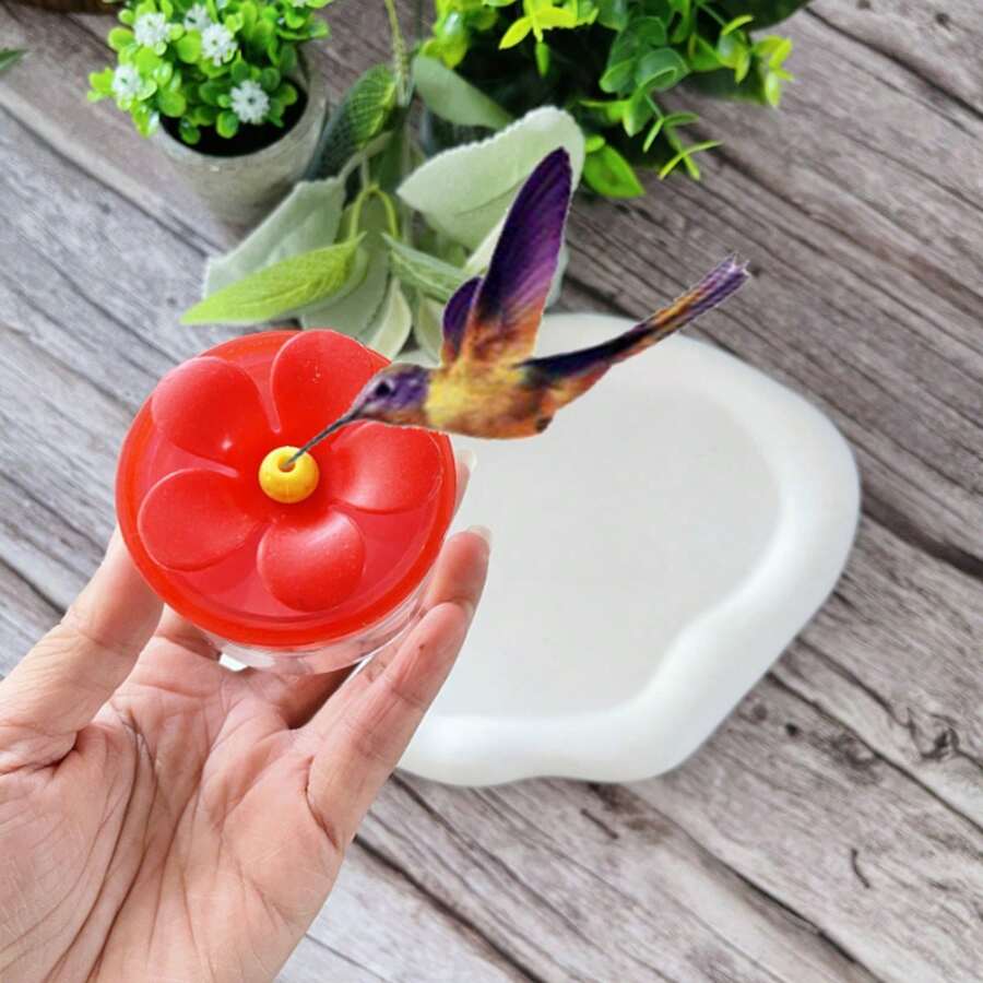 1入手持式蜂鳥餵食器,戶外掛式鳥餵食器,美麗創意透明馬森罐蜂鳥餵食器 - 彩色 - 查看 1