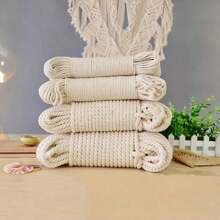 1pc (4mm/0.16in-8mm/0.31in) Wide Macrame Cord, Suitable For Festival Decoration, Gift Weaving Crafts, Handicrafts DIY, Textile & Jewelry Decoration, Wedding & Party Decoration, Home Decoration Braided Rope - Beige - View 7