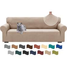 YSTYLE Stretch Sofa Cover 1/2/3/4 Seater, Sofa Cover Non-Slip With Armrest, Elastic Couch Cover Jacquard, Universal Sofa Cover Modern, Sofa Cover Dog Cat For Living Room - Khaki - View 10