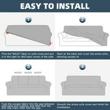 YSTYLE Stretch Sofa Cover 1/2/3/4 Seater, Sofa Cover Non-Slip With Armrest, Elastic Couch Cover Jacquard, Universal Sofa Cover Modern, Sofa Cover Dog Cat For Living Room - Khaki - View 7