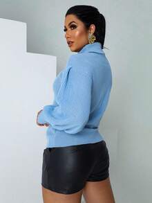 Women Sweaters - 藍色 - 查看 3