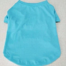 1 bộ quần áo cho chó dễ thương, áo phông cho chó dành cho chó cỡ trung bình. Quần áo cho chó nhỏ bé gái, chó con. Trang phục cho chó mềm thoáng khí Chó cưng Mèo, Áo chui đầu cho thú cưng Jumper, Quần áo cho mèo - Màu xanh nhạt - Xem 3