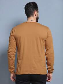 Men T-Shirts - 芥末黃 - 查看 5