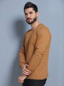Men T-Shirts - 芥末黃 - 查看 4