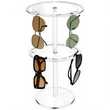 Acrylic Sunglasses Organizer, Transparent Rotating Display Rack For Desktop, 360° Rotation, Stackable, Can Hold At Least 18 Pairs Of Glasses - Clear - View 5