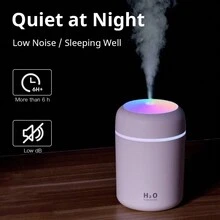 Humidificador Portátil Usb Ultrasónico Difusor De Aroma En Vaso Colorido Creador De Niebla Fresca Purificador De Aire Humidificador Con Luz Para Automóvil - Blanco - Ver 4