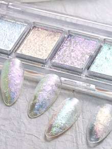 6種顏色固體閃粉,蛋白石閃粉粘土石膏閃粉彩春美甲裝飾配搭粘土棒diy美甲配件 - 彩色 - 查看 9