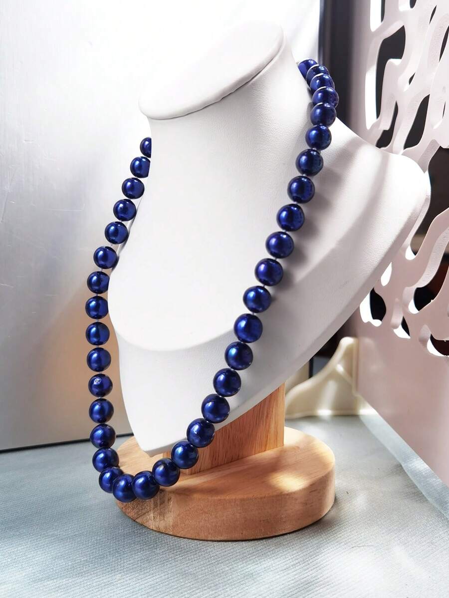 Dây chuyền ngọc trai nuôi cấy tròn 9-10mm, dài 45cm, khóa bạc S925, thích hợp cho nữ đeo hàng ngày hoặc dự tiệc. - vòng cổ ngọc trai nuôi cấy - Xem 1