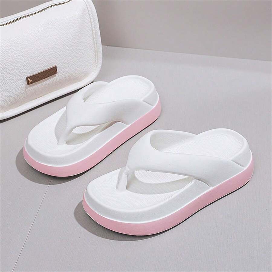 女款休閒厚底人字拖拖鞋,極簡設計