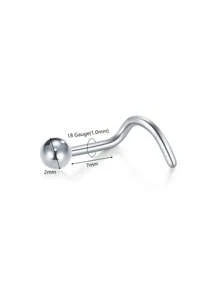 CIZME 2 件 20G（0.8MM）18G（1.0MM）不锈钢鼻环鼻钉鼻环鼻钉鼻钉环扭转螺丝 L 形球顶鼻穿孔首饰鼻钉环鼻环带 2MM 球顶鼻环鼻螺丝环鼻钉女式鼻环螺旋鼻环鼻螺丝钉鼻孔鼻穿孔首饰 - Ball top - 查看 5