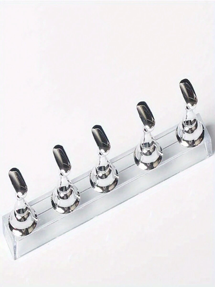 Acrylic Miniature Nail Practice Holder For Beginner Training And Gemstone Practice, Suitable For Wearing Nail Pieces Fixation - Silver - View 1