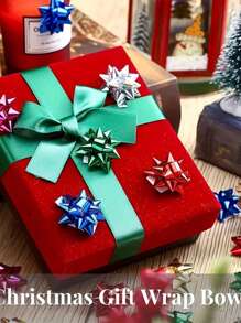 50 piezas Lazos decorativos metálicos mini de 1 pulgada para envolver regalos (Multicolor) - Multicolor - Ver 8