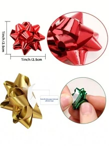 50 piezas Lazos decorativos metálicos mini de 1 pulgada para envolver regalos (Multicolor) - Multicolor - Ver 4