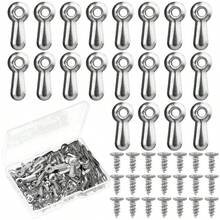 Picture Frame Rotating Button Fastener Set-100PCS Picture Frame Hardware Spring Clips, With 100PCS Screws For Crafts, Hanging Pictures, Photos - Silver - View 9