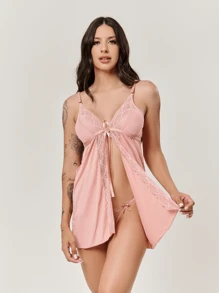 Plus Size Nightgowns & Sleepshirts - Màu hồng gỉ - Xem 1