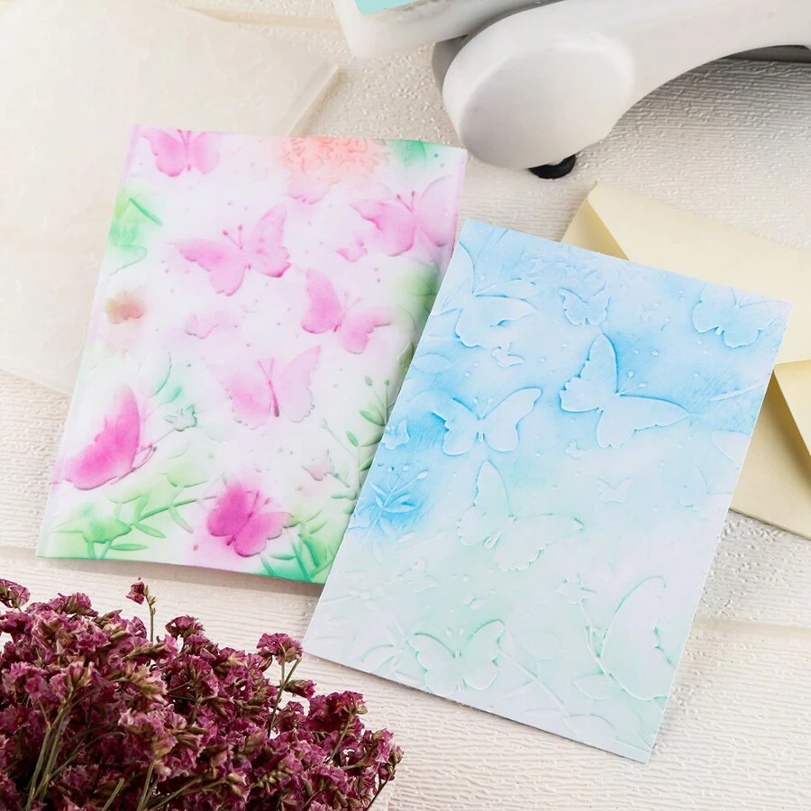 Flowers Background 3D Embossing Folders For DIY Scrapbook Cards Making - White - View 1