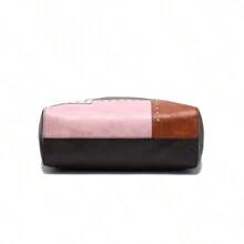 Đinh tán Khối màu Punk cổ điển Phong cách Túi tote đeo vai - Cà phê nâu - Xem 7