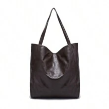 Đinh tán Khối màu Punk cổ điển Phong cách Túi tote đeo vai - Cà phê nâu - Xem 4