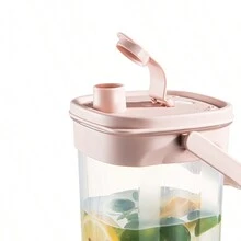 A Small Cubic Water Pitcher For Refrigerators Made Of Heat-Resistant Plastic, With A Large Capacity For Home Use. It Can Be Used As A Cool Water Cup, A Sealed Cold Water Pitcher Or A  Barrel. - Pink - View 3