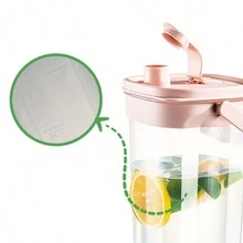 A Small Cubic Water Pitcher For Refrigerators Made Of Heat-Resistant Plastic, With A Large Capacity For Home Use. It Can Be Used As A Cool Water Cup, A Sealed Cold Water Pitcher Or A  Barrel. - Pink - View 6