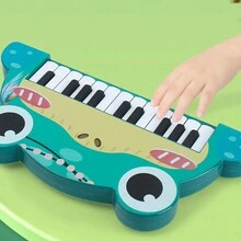 Frog Shaped Children's Electronic Piano, Cartoon Animal Piano Toy With Multi-Functional Educational Functions For Early Learning - Multicolor - View 2