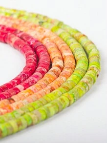 (55-60)Pcs/3*6mm Multi-Color Imperial Stone Pipe Bead Cylindrical Partition Loose Bead, Diy Bead String Jewelry Accessories, Necklace, Earrings, Bracelet Production