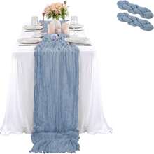 2 件白色雪纺桌布，浪漫波西米亚风透明奶酪布桌布，适合婚礼、派对、新娘送礼会