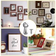 Picture Frame Rotating Button Fastener Set-100PCS Picture Frame Hardware Spring Clips, With 100PCS Screws For Crafts, Hanging Pictures, Photos - Silver - View 4
