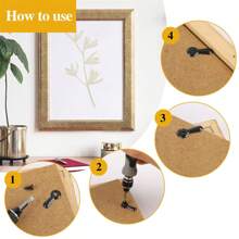 Picture Frame Rotating Button Fastener Set-100PCS Picture Frame Hardware Spring Clips, With 100PCS Screws For Crafts, Hanging Pictures, Photos - Silver - View 3