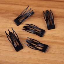 10个装黑色金属发夹，适用于女性日常、派对、节日等场合，可作发卡、发夹、发饰、发卡、发饰、发夹等使用。 - 黑色 - 查看 4