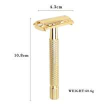 1PC Dao cạo râu nam Barber Shaver Shaver cạo râu thủ công Classic Black Golden Woman Máy cạo râu hai lưỡi có thể điều chỉnh Lưỡi dao cạo râu cho gia đình và du lịch - Nhiều màu - Xem 11