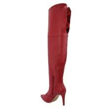 Women Over-The-Knee Boots - 紅色 - 查看 2