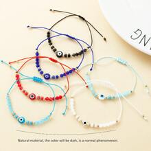 4 cái/bộ Phong cách Bohemian Của phụ nữ Có thể điều chỉnh Dệt Vòng tay Với Tự nhiên Hạt đá , Không giới tính Thiết kế , Lý tưởng Như Đồ trang sức Món quà Đối với Cổ tay Hoặc Mắt cá chân - Nhiều màu - Xem 18